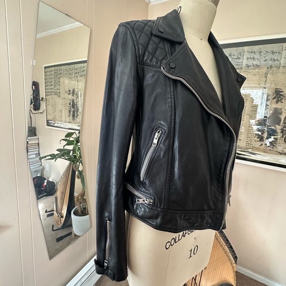 All Saints Leather CONROY Jacket: US 8 in “LIKE NEW CONDITION”. - Picture 4 of 11